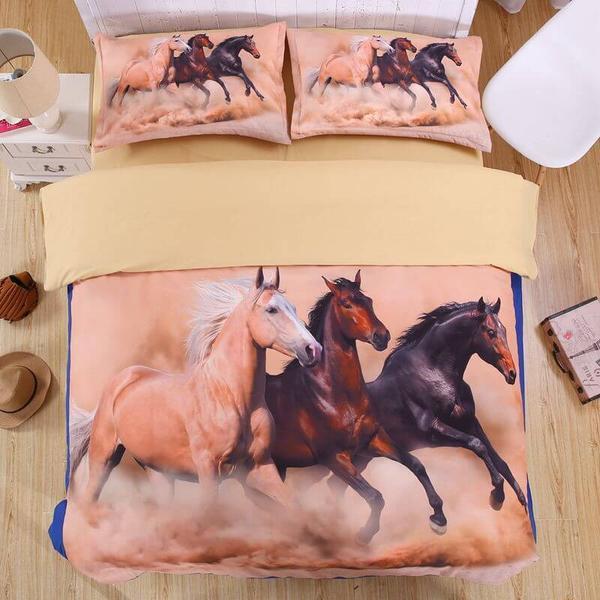 3D Horse 3D Customized Duvet Cover Bedding Set
