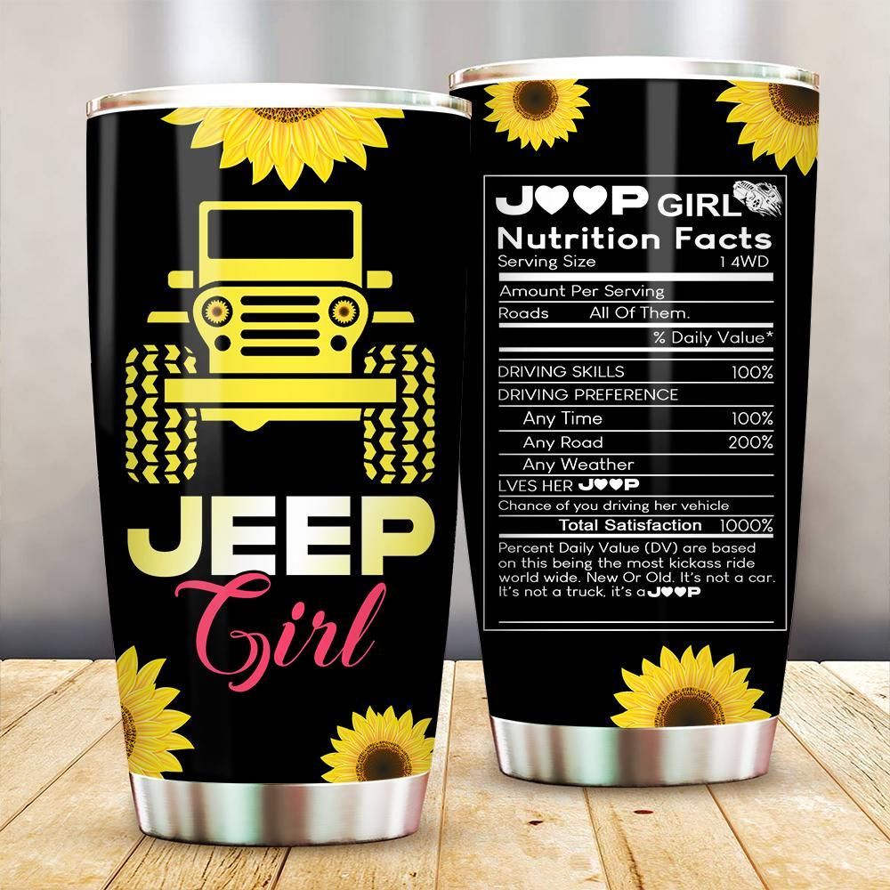 3d Jeep Girl Nutrition Facts Stainless Steel Tumbler