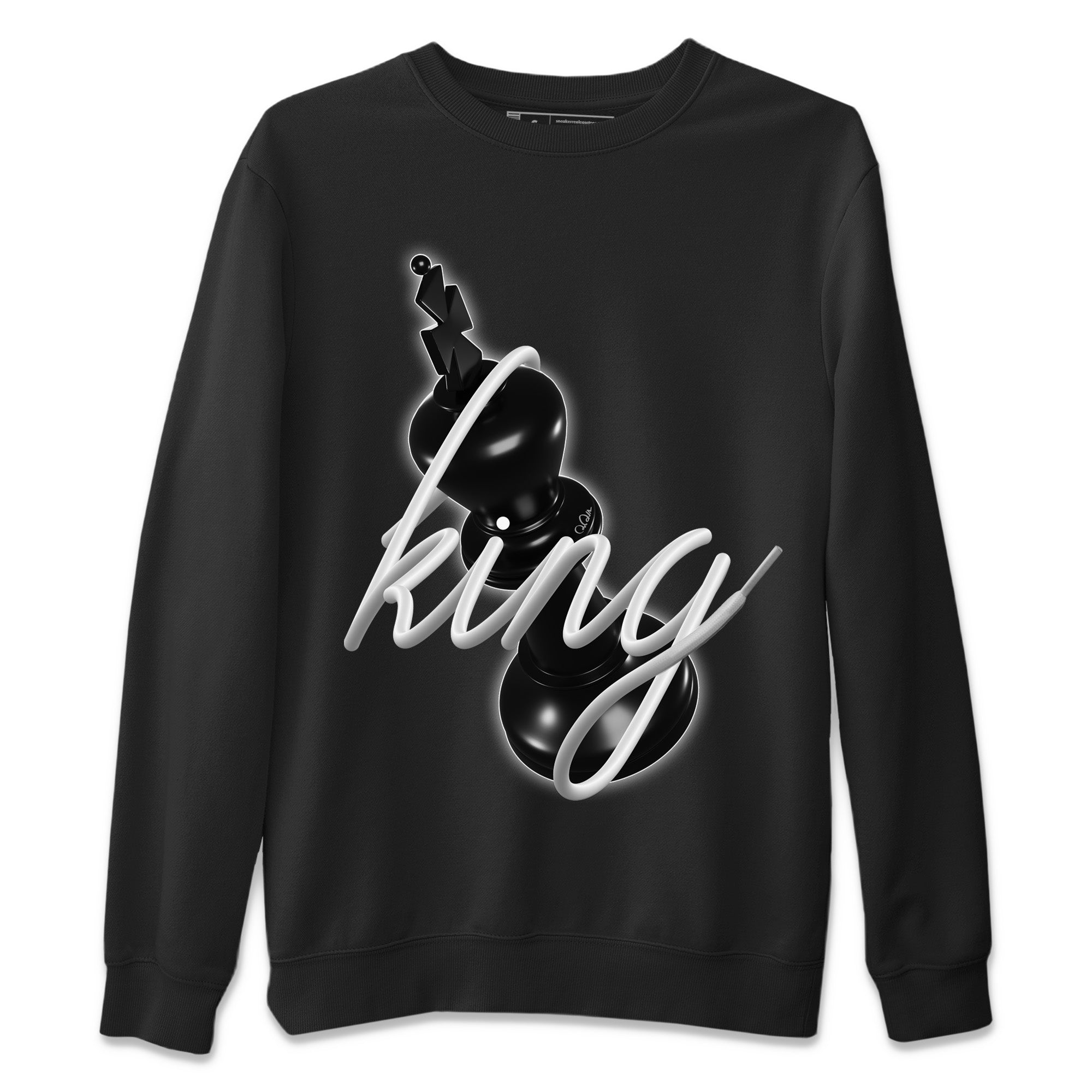 3D King Unisex Sweater – Air Jordan 1 Black White, Sneakers Matching Sweater