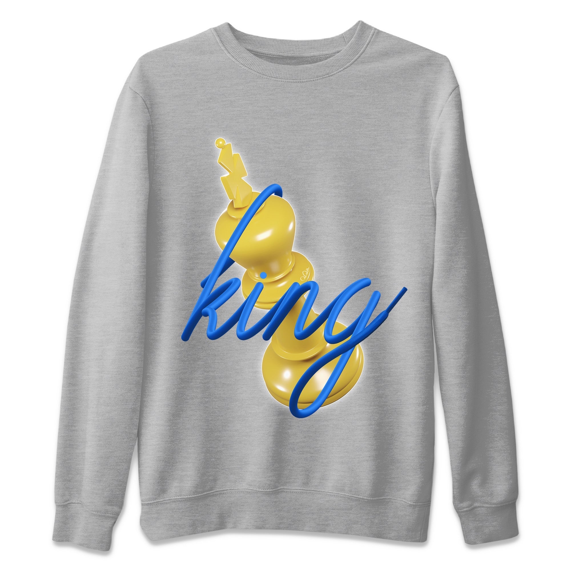 3D King Unisex Sweater – Air Jordan 1 Game Royal Varsity Maize, Sneakers Matching Sweater
