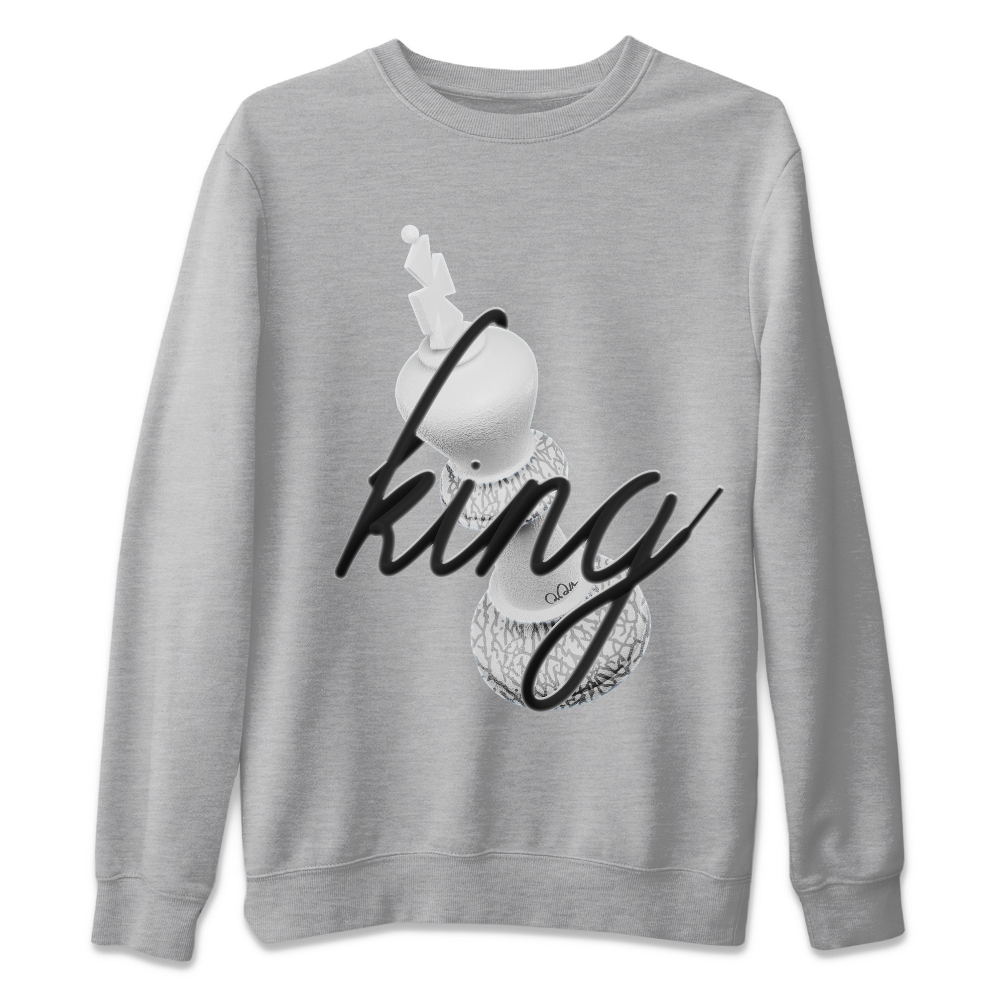 3D King Unisex Sweater – Air Jordan 1 White Cement, Sneakers Matching Sweater