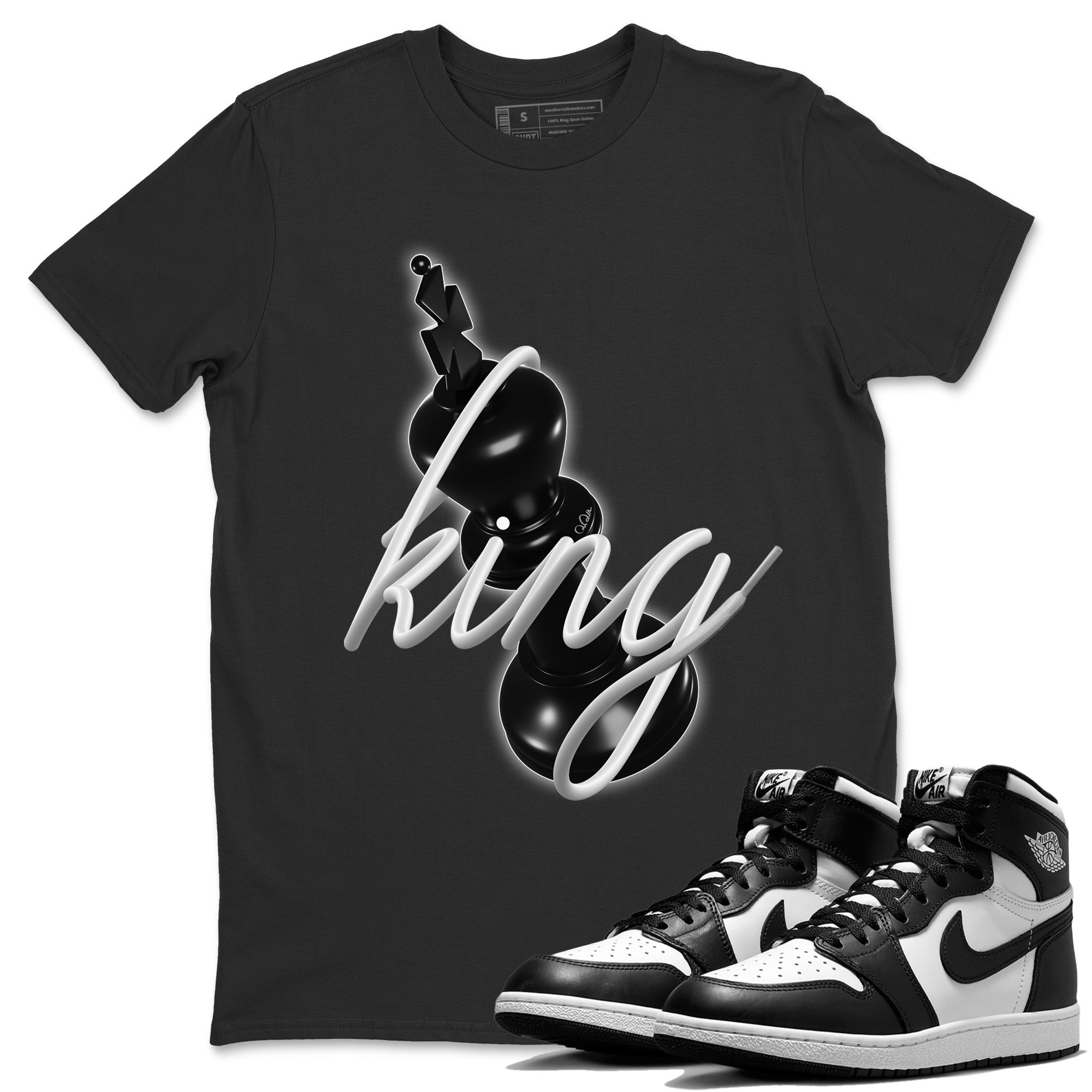 3D King Unisex Tshirt – Air Jordan 1 Black White