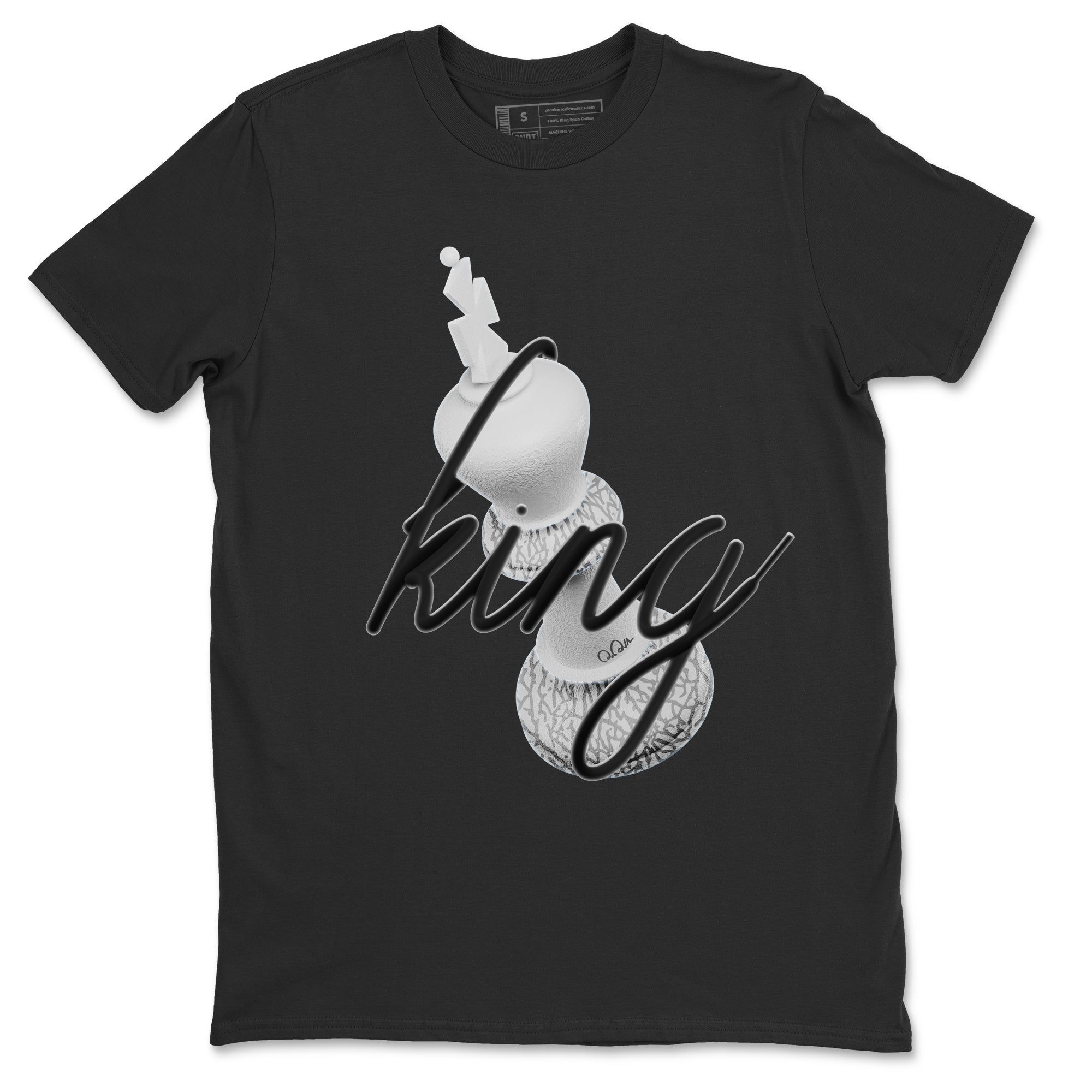 3D King Unisex Tshirt – Air Jordan 1 White Cement