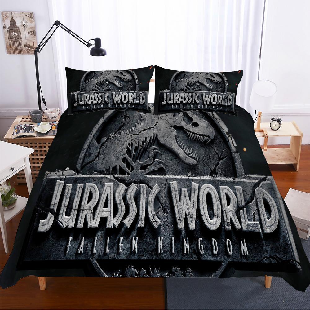 3D Lost World Jurassic Park Dinosaur Pattern Pieces In Variousizes Blacks 3D Customized Duvet Cover Bedding Set