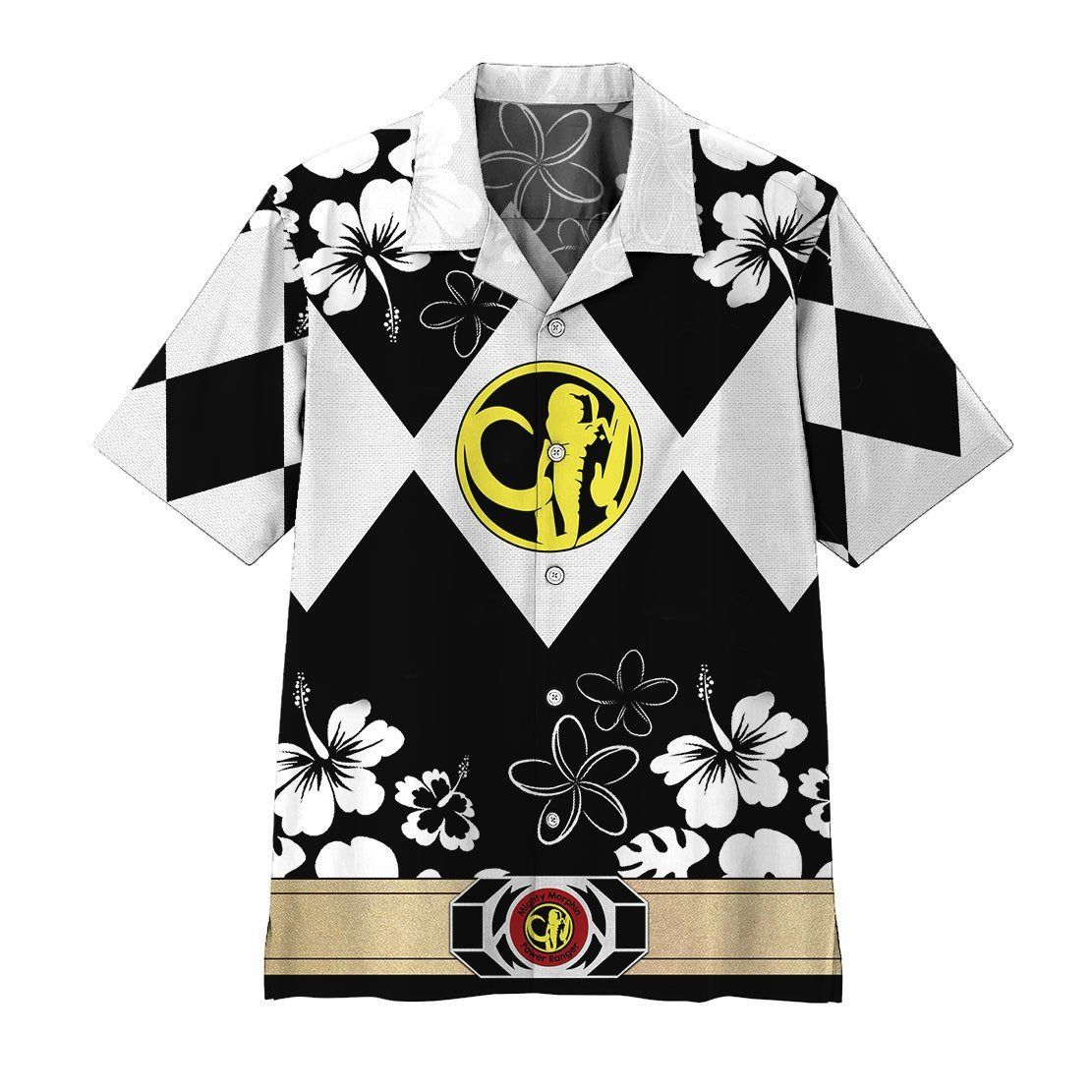 3D Mighty Morphin Power Ranger Black Hawaii Shirt