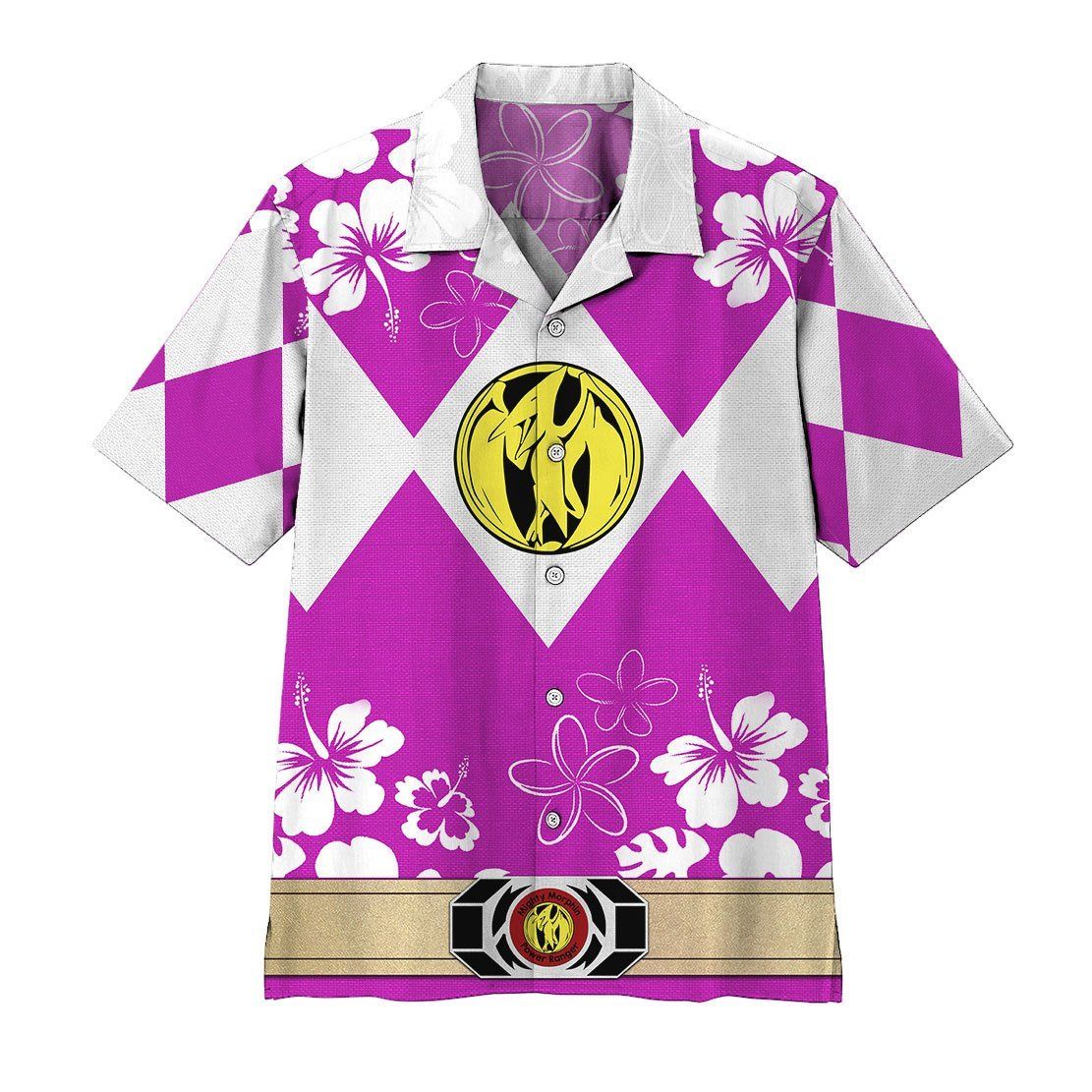 3D Mighty Morphin Power Ranger Pink Hawaii Shirt