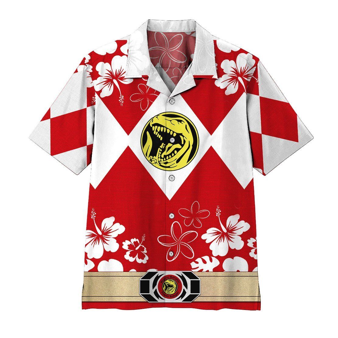 3D Mighty Morphin Power Ranger Red Hawaii Shirt