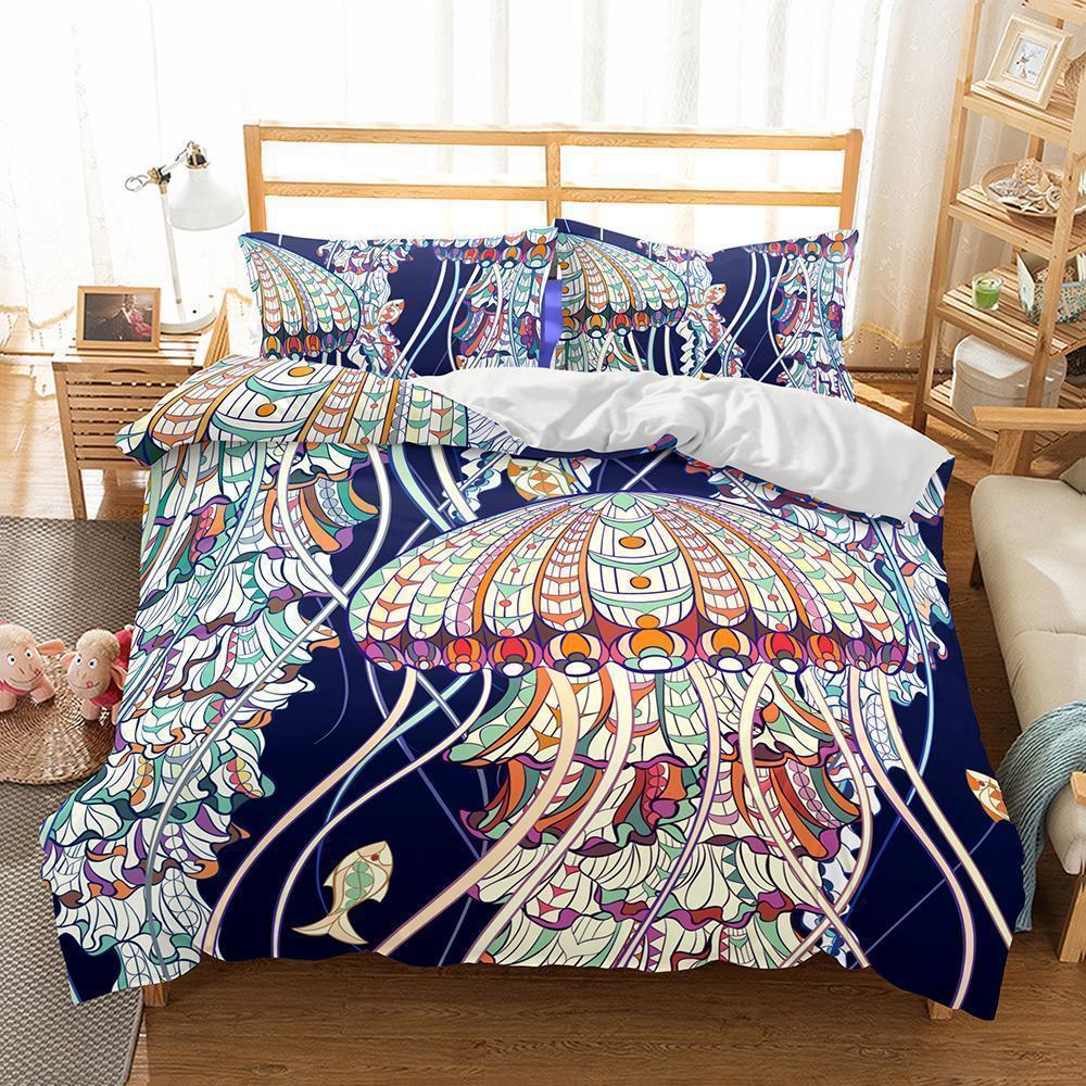 3D Natural Scenery Jellyfish Printed Twin Size 3D S Duvet Cover Bedding Set