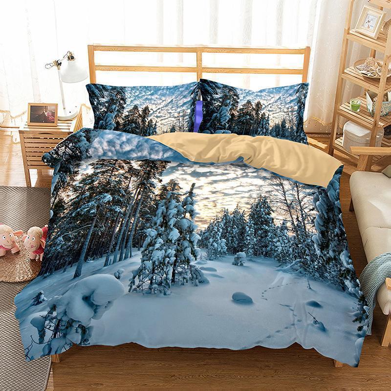 3D Naturalcenerynowcene Bed Blanket Pinks 3D Customized Duvet Cover Bedding Set