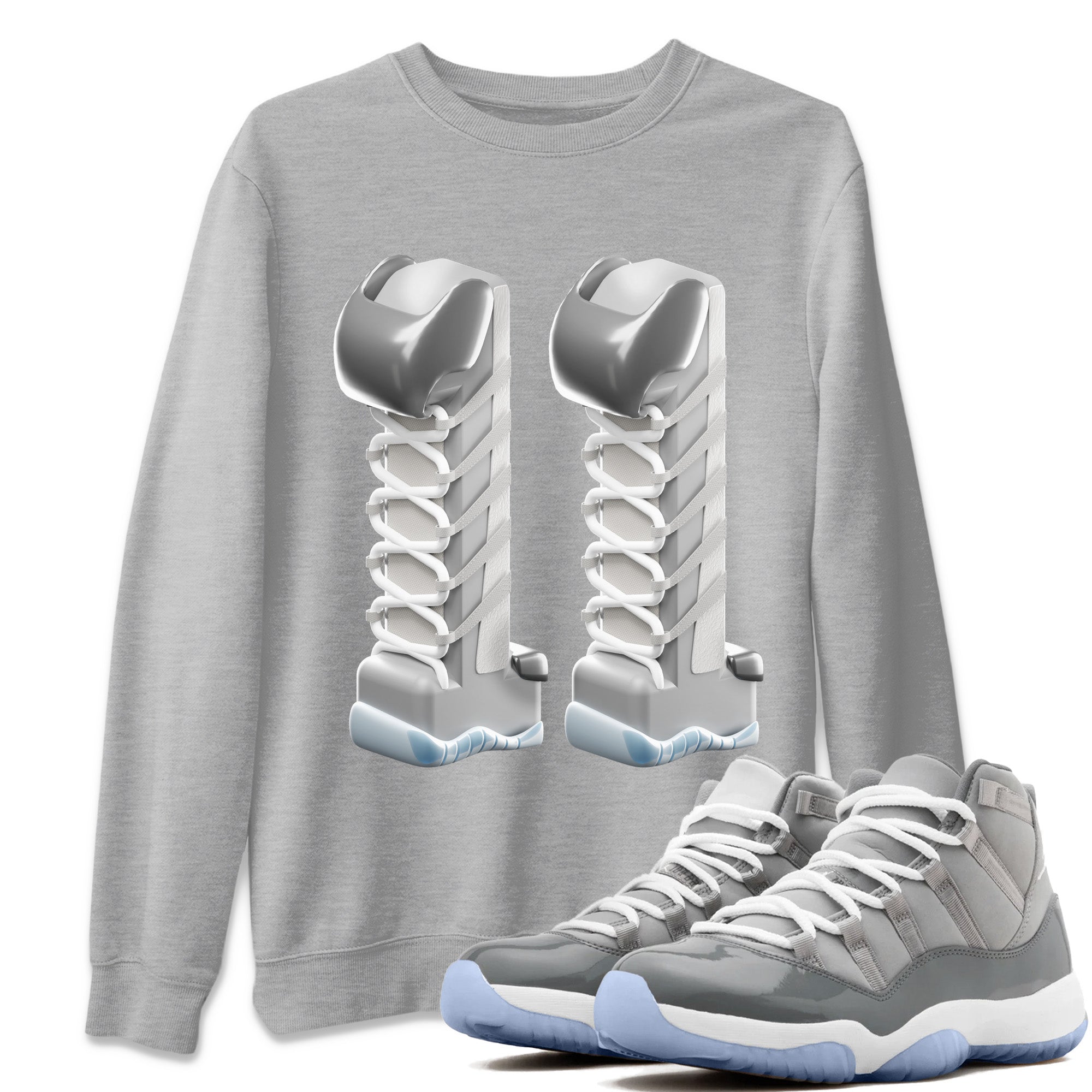3D Number 11 Unisex Sweater – Air Jordan 11 Cool Grey, Sneakers Matching Sweater