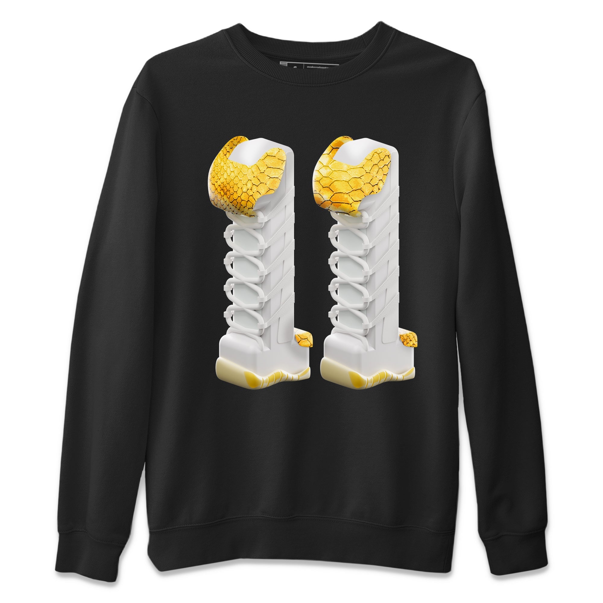 3D Number 11 Unisex Sweater – Air Jordan 11 Yellow Python, Sneakers Matching Sweater