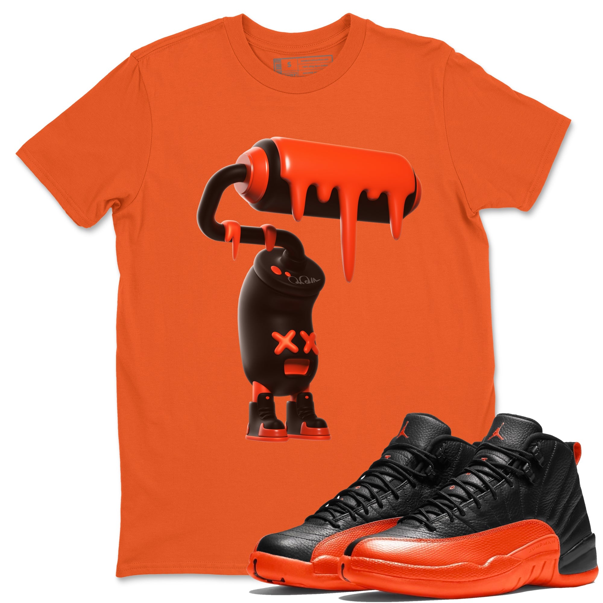 3D Paint Roller Unisex Tshirt – Air Jordan 12 Brilliant Orange