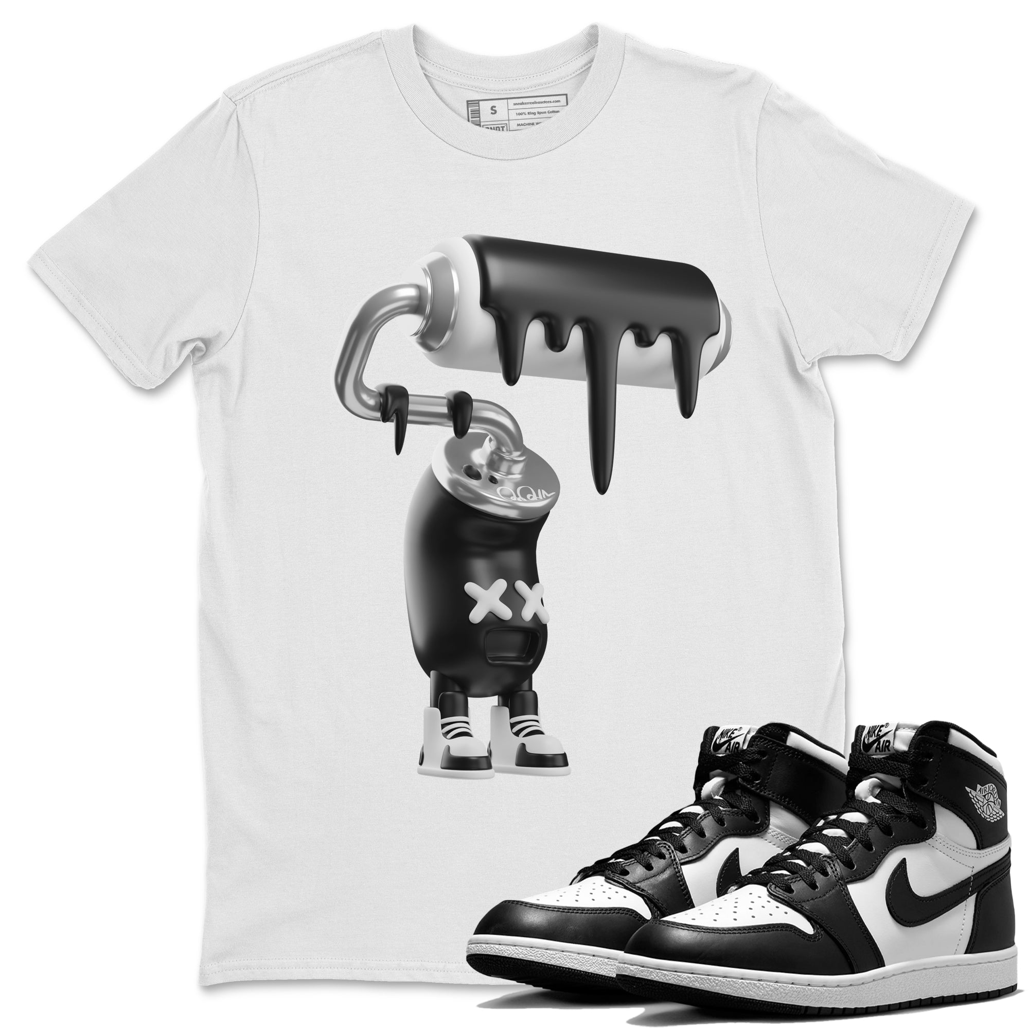 3D Paint Roller Unisex Tshirt – Air Jordan 1 Black White