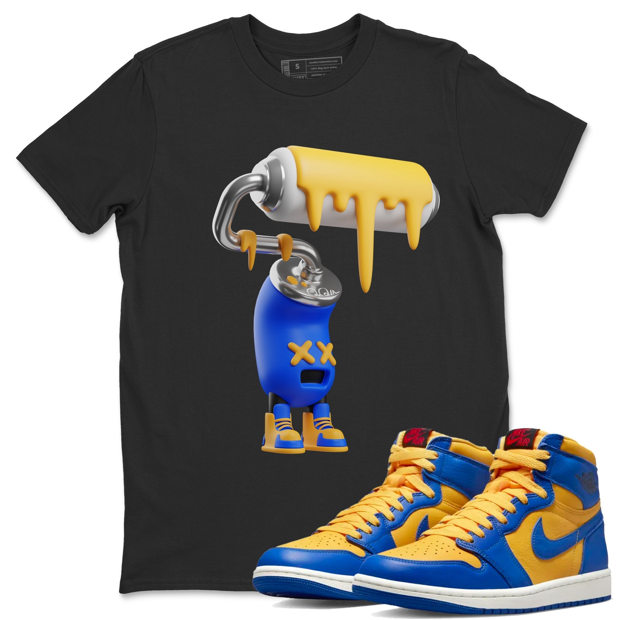 3D Paint Roller Unisex Tshirt – Air Jordan 1 Game Royal Varsity Maize