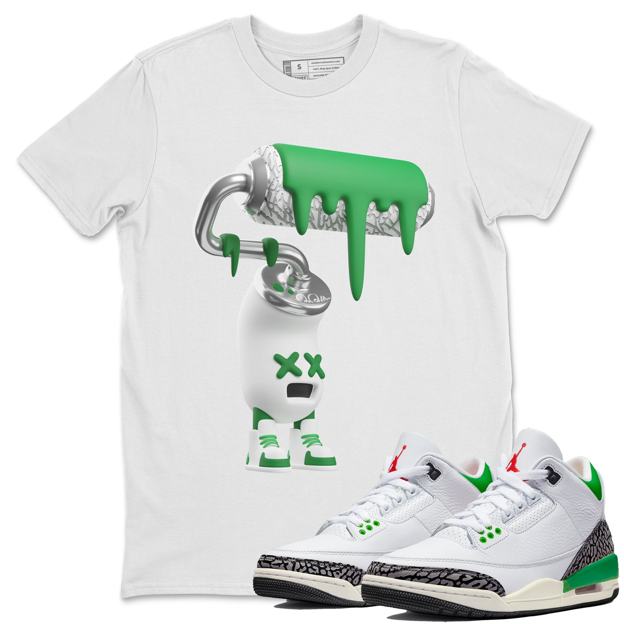 3D Paint Roller Unisex Tshirt – Air Jordan 3 Lucky Green