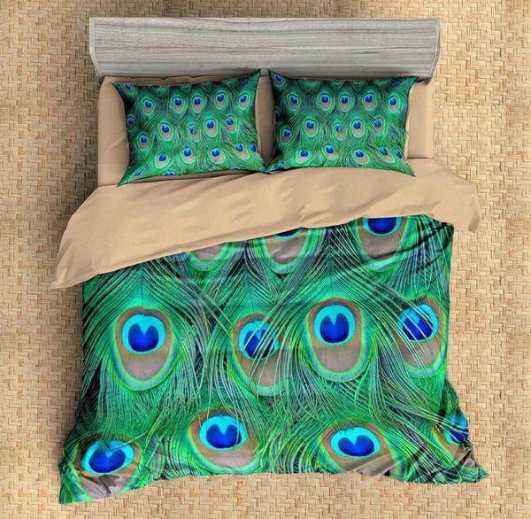 3D Peacock Feathers 3D Customized Duvet Cover Bedding Set