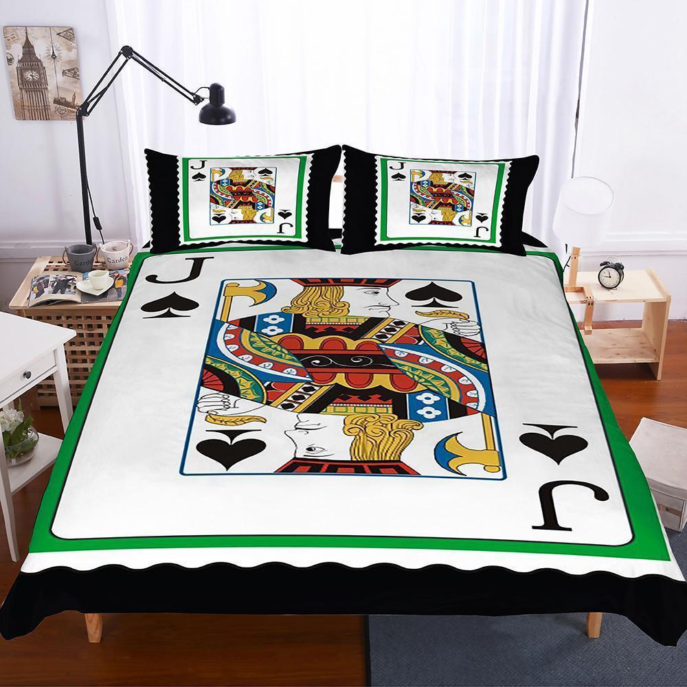 3D Poker Playing Cards Jackpade Club J Art Print Allize Art Print 3D Customized Duvet Cover Bedding Set