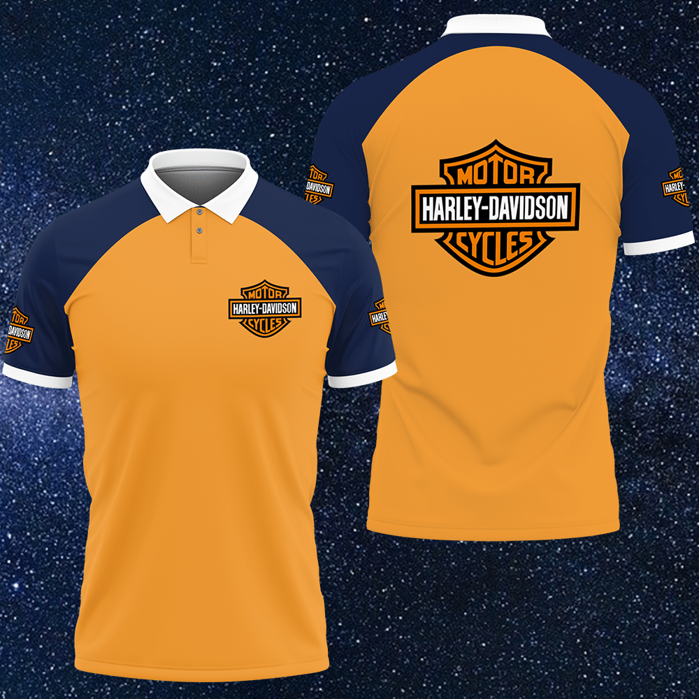 3D Printed Harley Davidson An-Ht Polo Shirt Ver 2 (Orange)