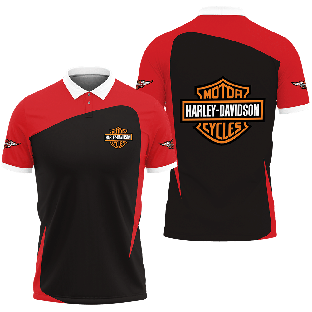 3D Printed Harley Davidson An-Nh Polo Shirt Ver 1 (Red)
