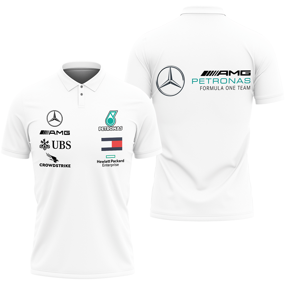 3D Printed Mercedes Amg F1 Nth-Hl Polo Shirt Ver 1(White)