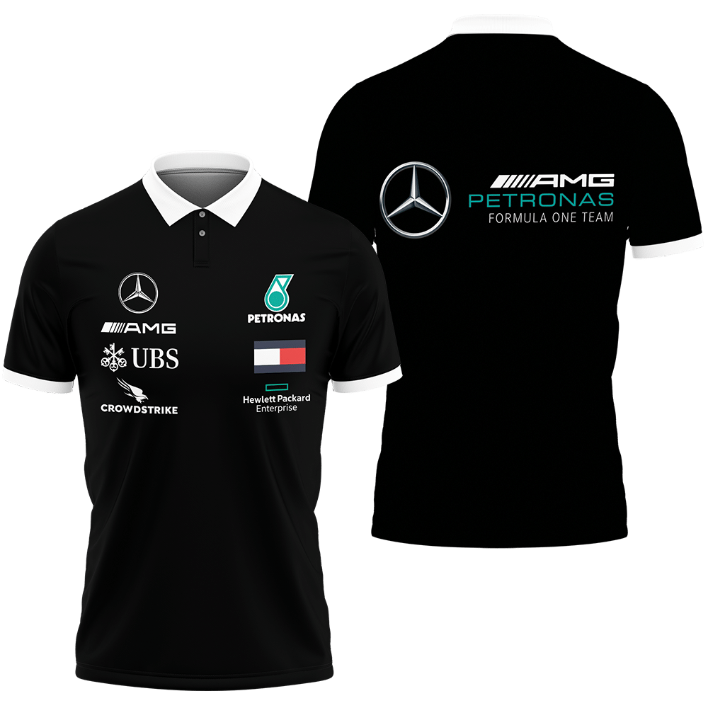 3D Printed Mercedes Amg F1 Nth-Hl Polo Shirt Ver 1 (Black)