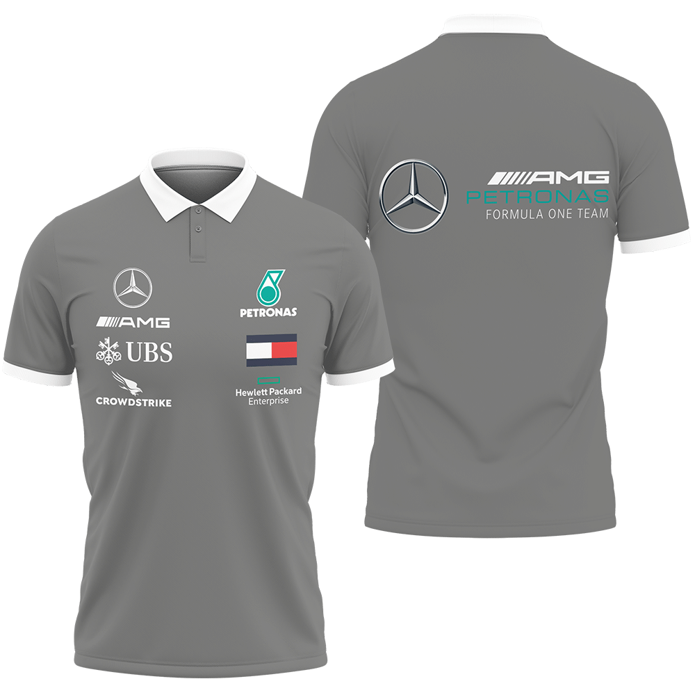 3D Printed Mercedes Amg F1 Nth-Hl Polo Shirt Ver 1 (Grey)