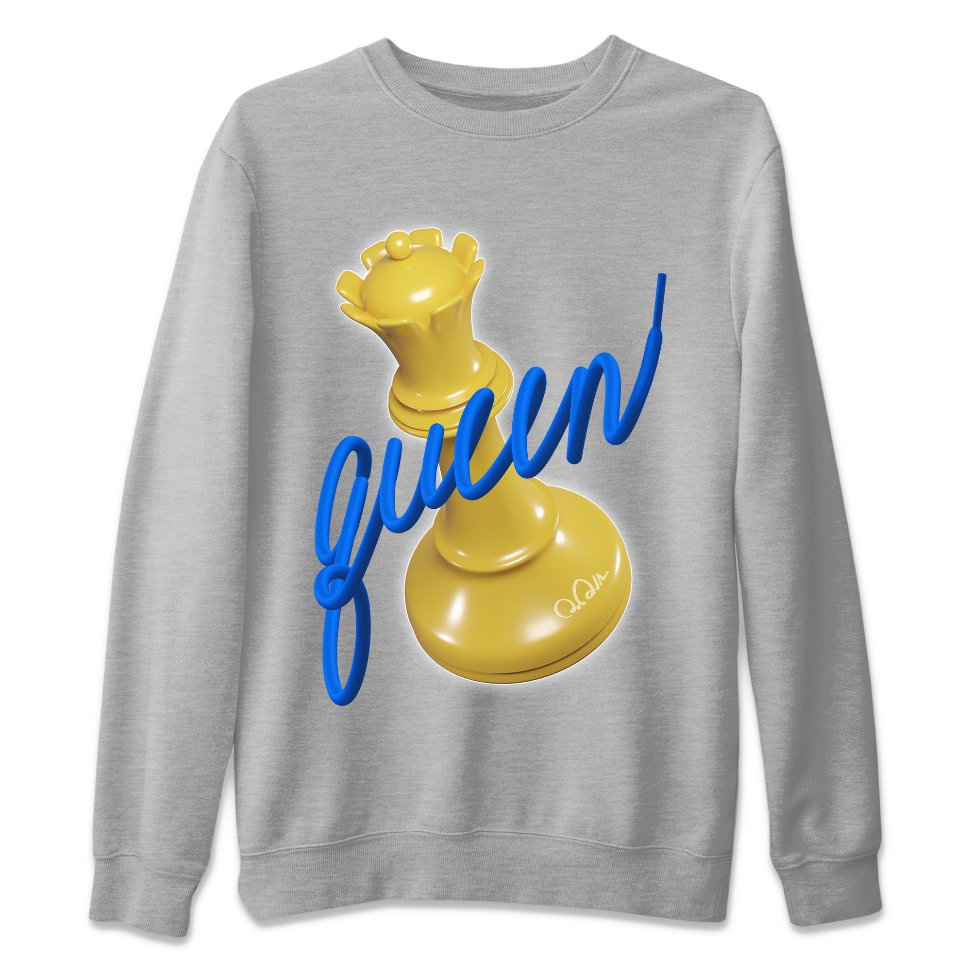 3D Queen Unisex Sweater – Air Jordan 1 Game Royal Varsity Maize, Sneakers Matching Sweater