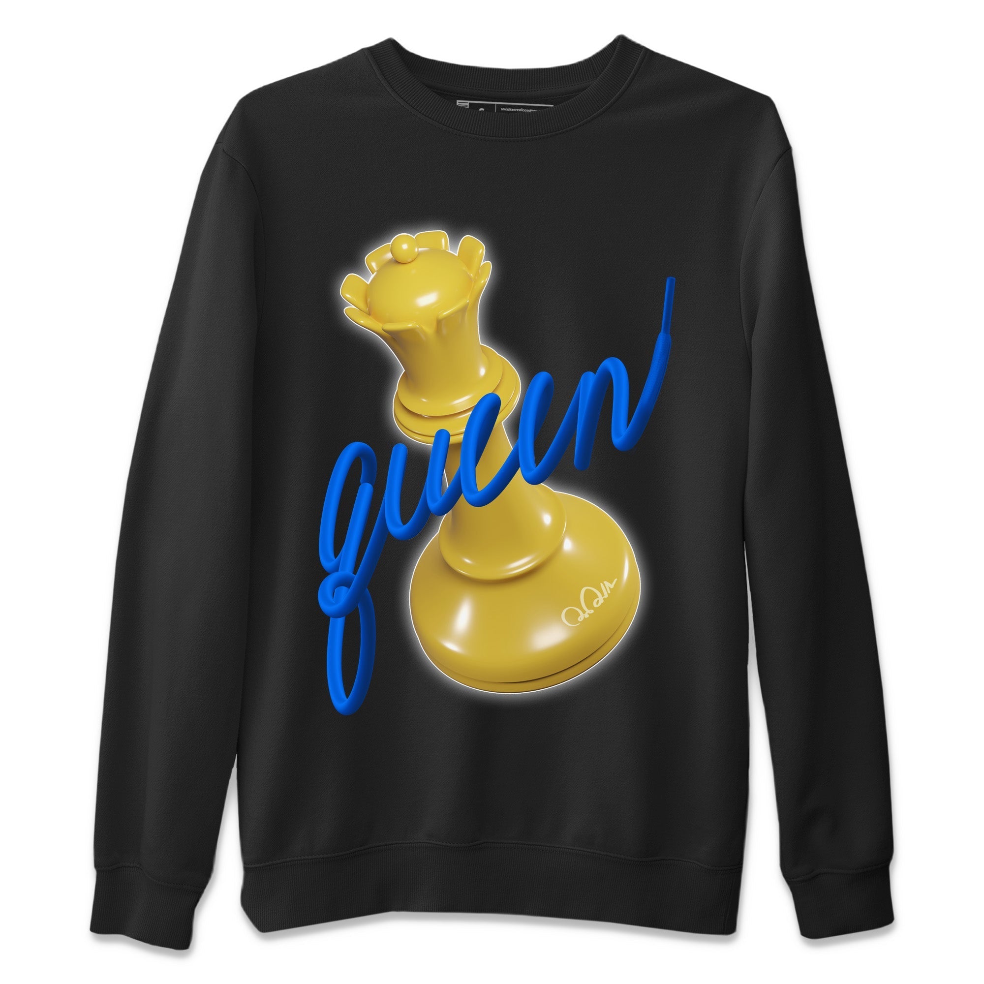 3D Queen Unisex Sweater – Air Jordan 1 Game Royal Varsity Maize, Sneakers Matching Sweater