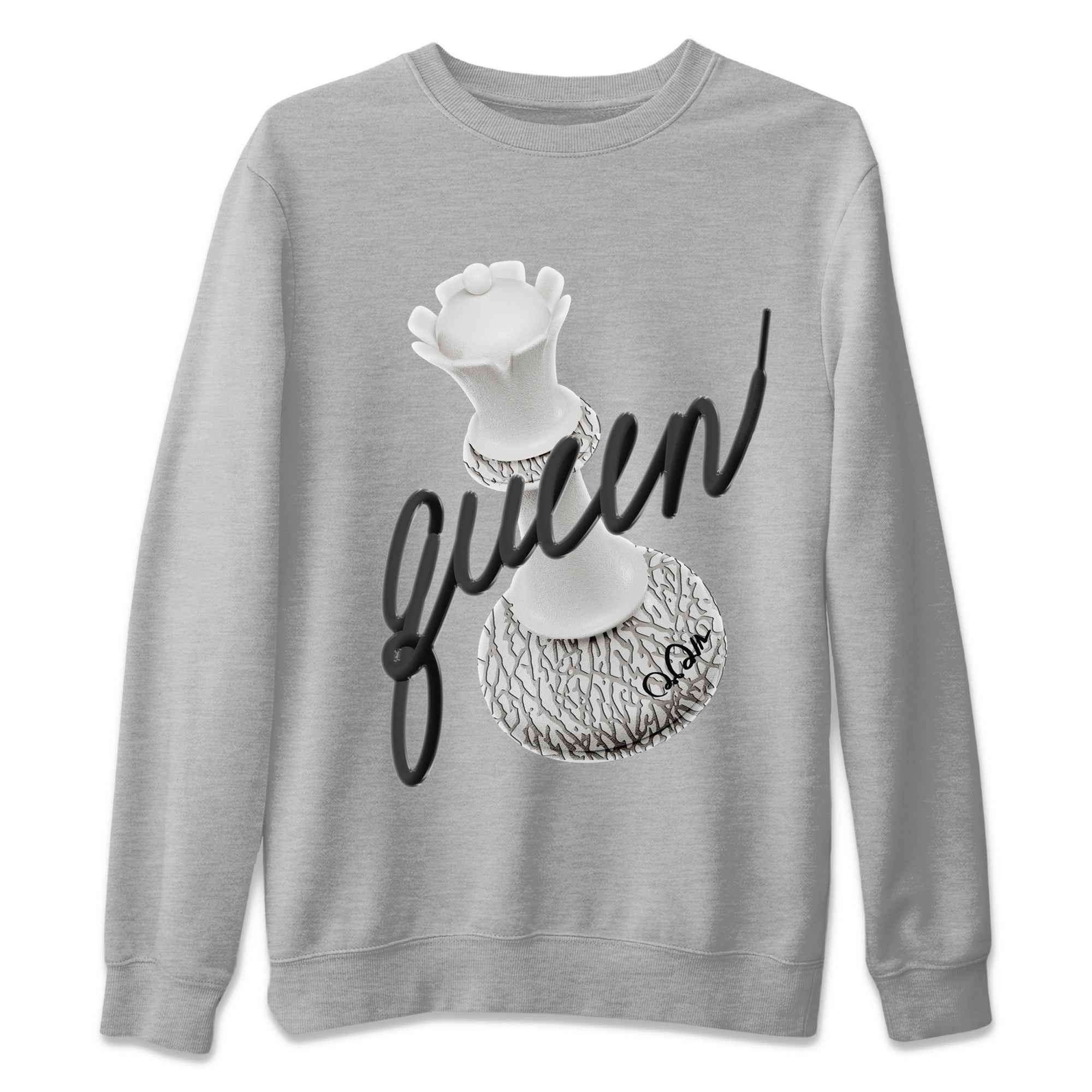 3D Queen Unisex Sweater – Air Jordan 1 White Cement, Sneakers Matching Sweater