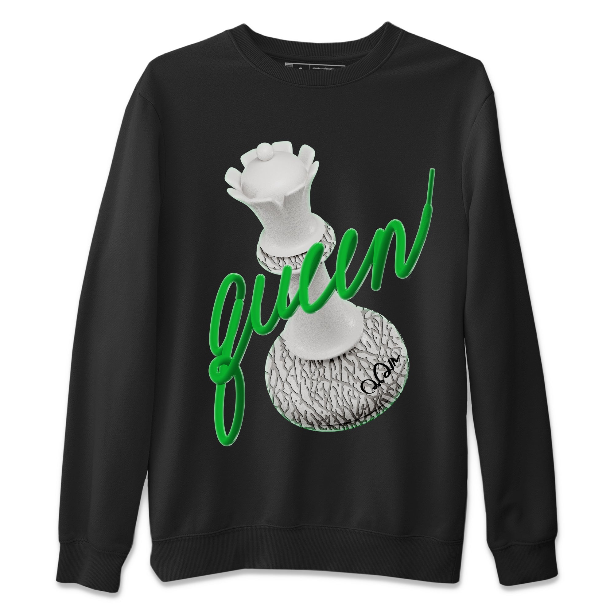 3D Queen Unisex Sweater – Air Jordan 3 Lucky Green, Sneakers Matching Sweater