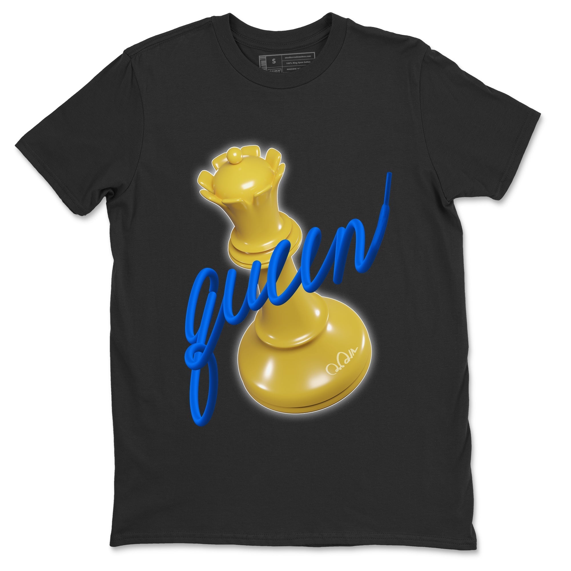 3D Queen Unisex Tshirt – Air Jordan 1 Game Royal Varsity Maize