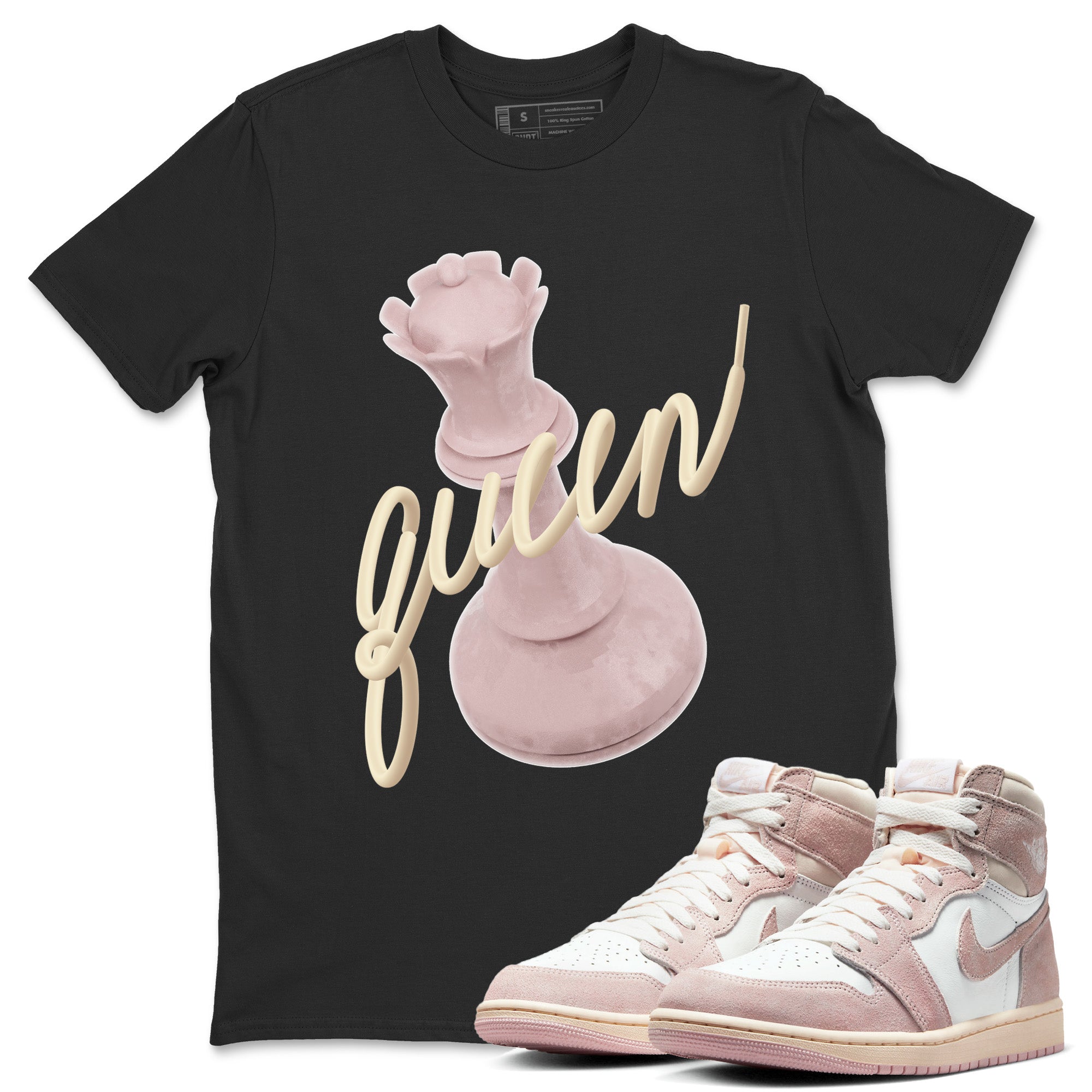 3D Queen Unisex Tshirt – Air Jordan 1 Washed Pink