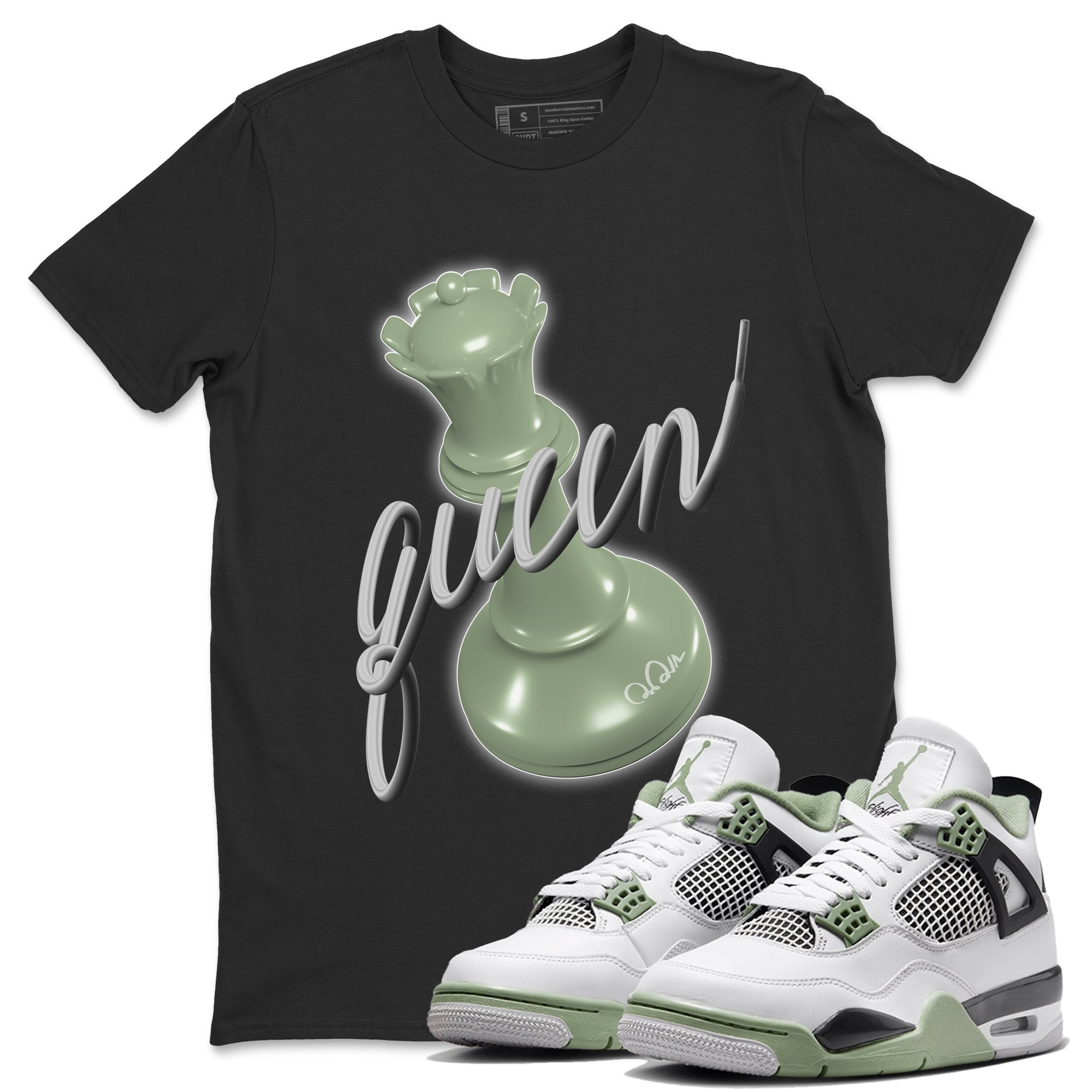 3D Queen Unisex Tshirt – Air Jordan 4 Seafoam