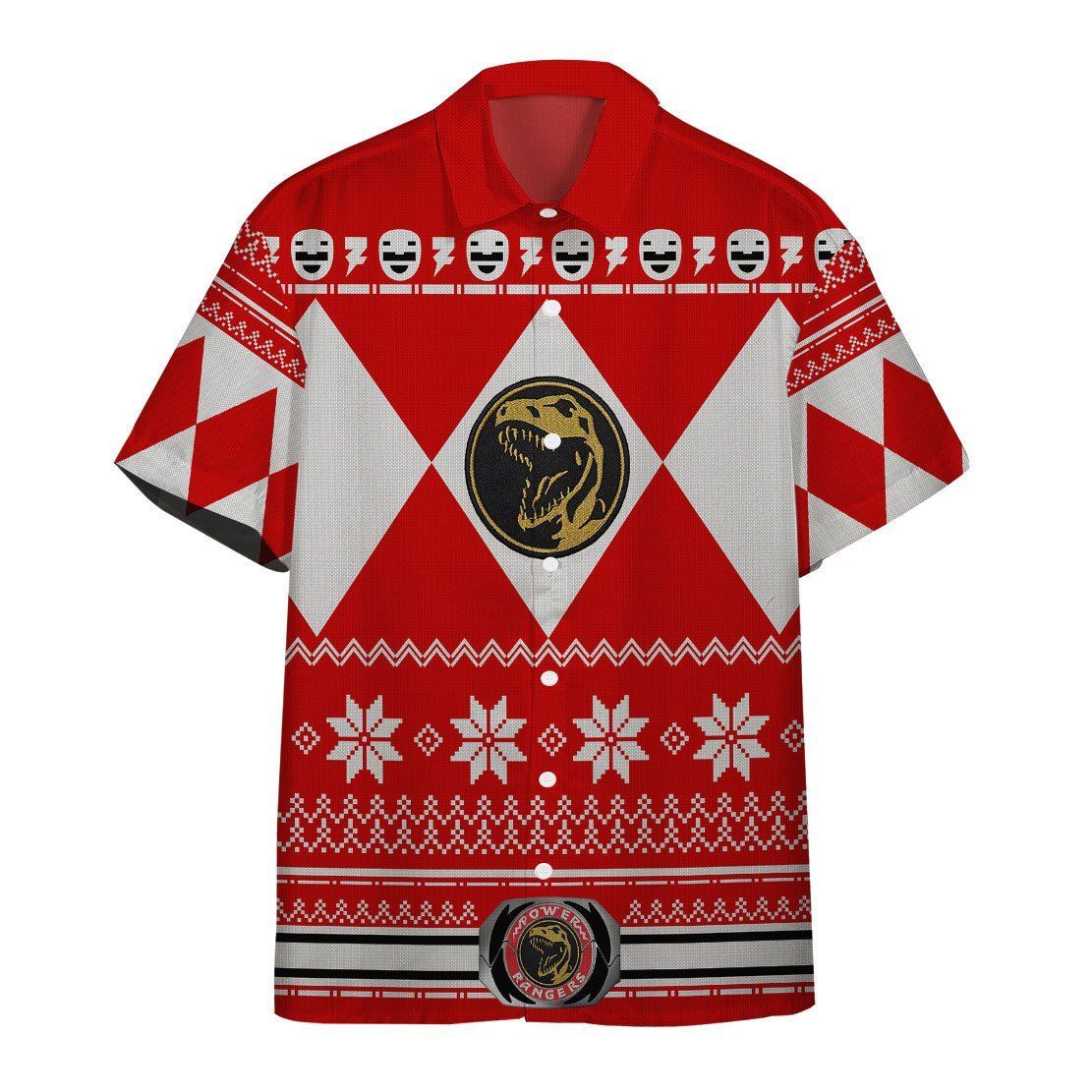 3D Red Power Ranger Hawaii Shirt