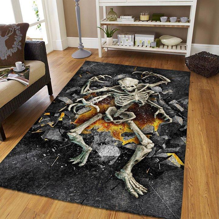 3d Skeleton Halloween Area Limited Edition Rectangle Rug