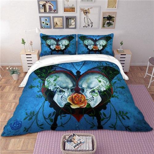 3D Skull Duvet Cover Bedding Set