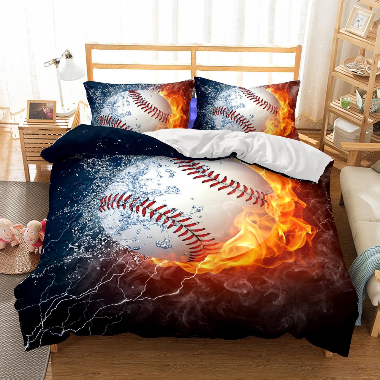 3D Wholesale Baseball Printed Duvet Cover Bedding Set