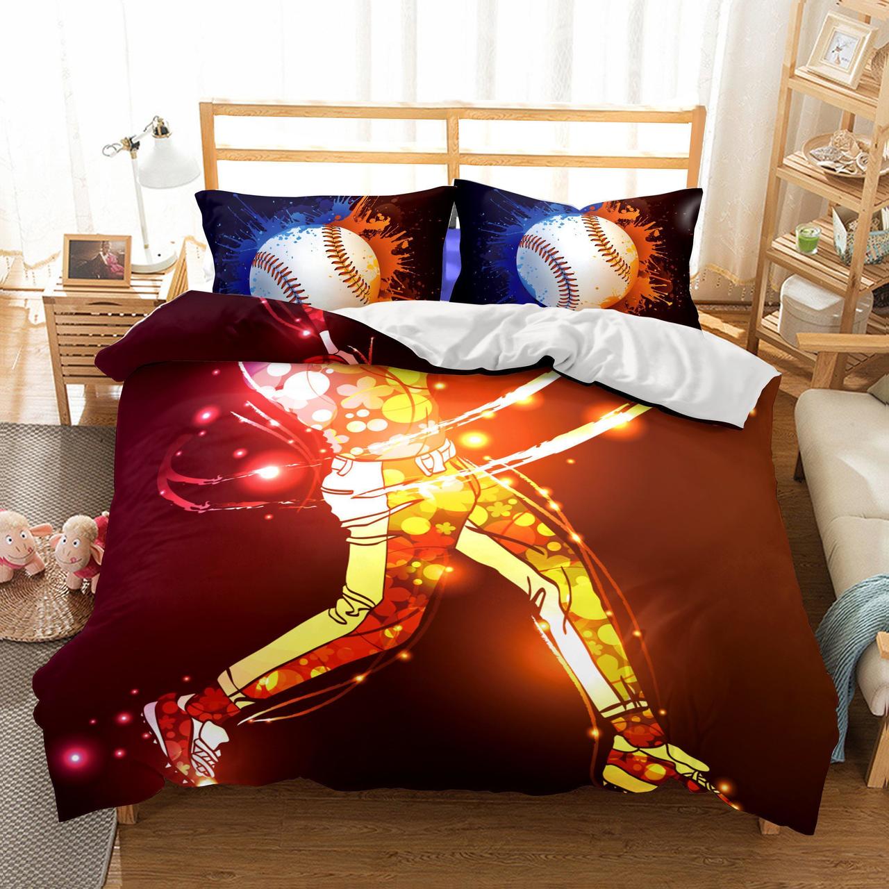 3D Wholesale Baseball Printed Duvet Cover Bedding Set