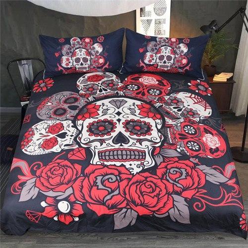 3Dkull With Flowersugarkull3D Customized Duvet Cover Bedding Set