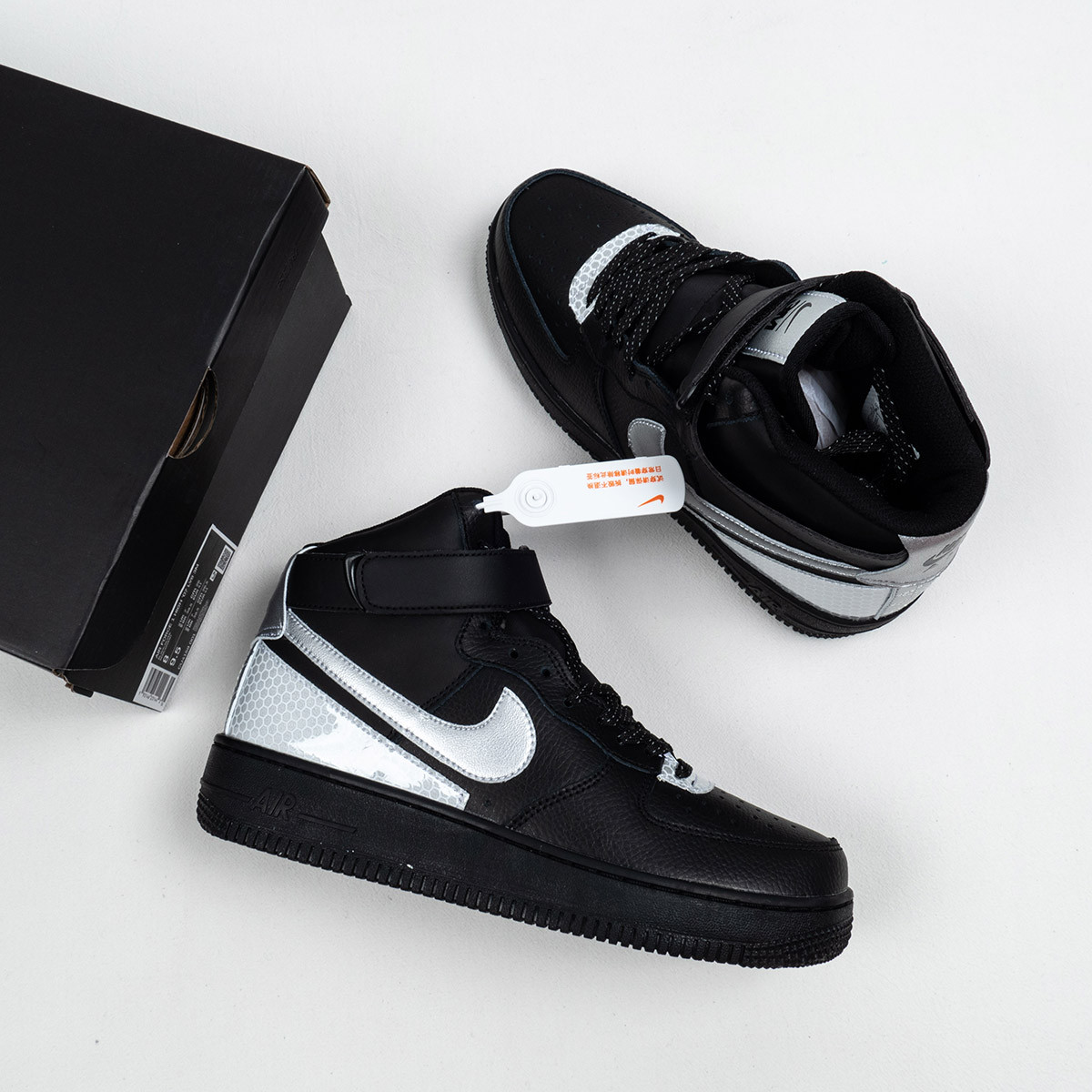 3M x Nike Air Force 1 High Black Silver For Sale