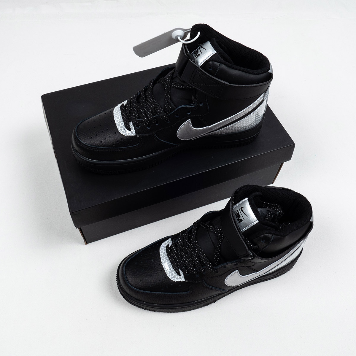 3M x Nike Air Force 1 High Black Silver For Sale