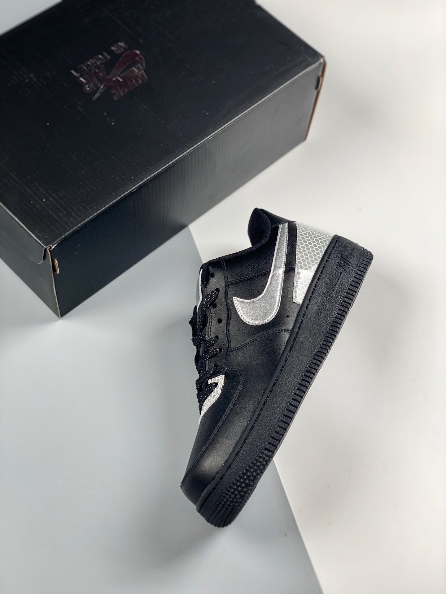 3M x Nike Air Force 1 Low Black Silver For Sale