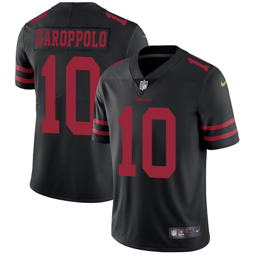 49ers #10 Jimmy Garoppolo Black Alternate Men’s Stitched NFL Vapor Untouchable Jersey
