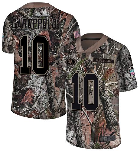 49ers #10 Jimmy Garoppolo Camo Men’s Stitched NFL Rush Realtree Jersey