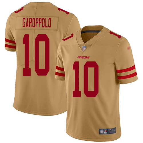 49ers #10 Jimmy Garoppolo Gold Youth Stitched NFL Inverted Legend Jersey