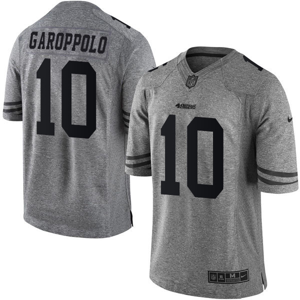 49ers #10 Jimmy Garoppolo Gray Men’s Stitched NFL Gridiron Gray Jersey