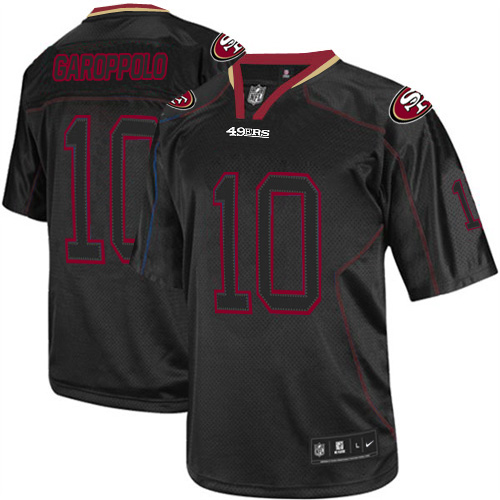49ers #10 Jimmy Garoppolo Lights Out Black Men’s Stitched NFL Elite Jersey