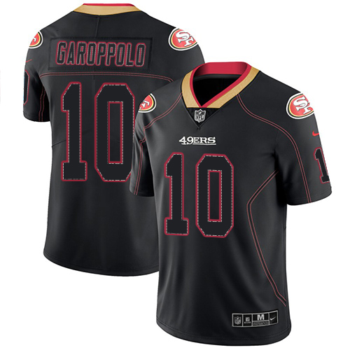 49ers #10 Jimmy Garoppolo Lights Out Black Men’s Stitched NFL Rush Jersey