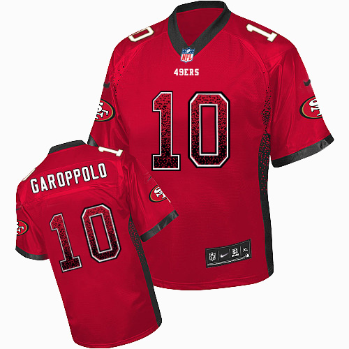 49ers #10 Jimmy Garoppolo Red Team Color Men’s Stitched NFL Elite Drift Fashion Jersey