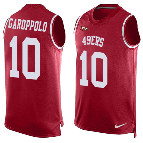 49ers #10 Jimmy Garoppolo Red Team Color Men’s Stitched NFL Tank Top Jersey